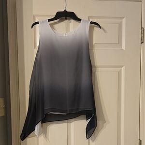 New York & Company Black and White Ombre Tank Top